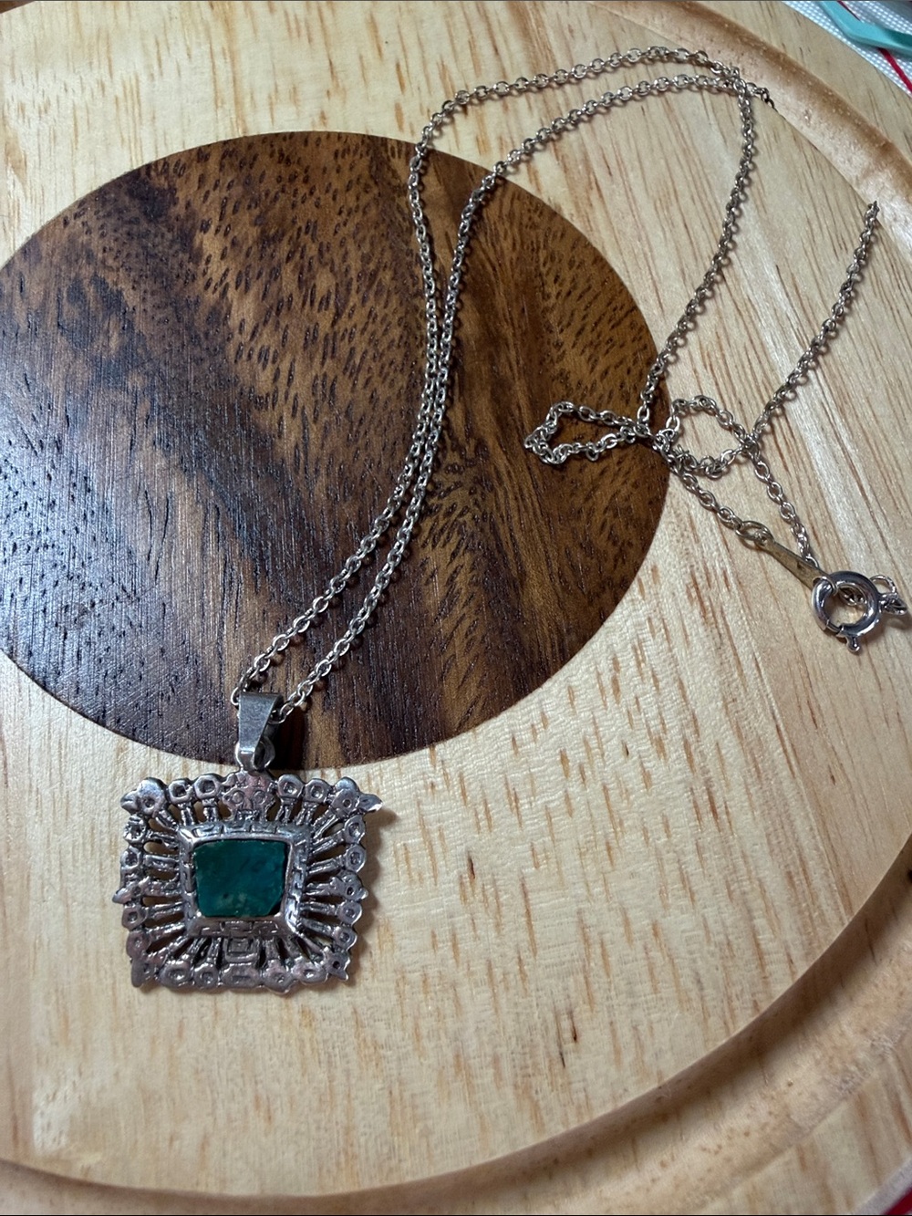 Taxco Mexico 925 Sterling Silver  Turquoise Pendant necklace